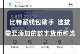 比特派钱包助手 选拔需要添加的数字货币种类