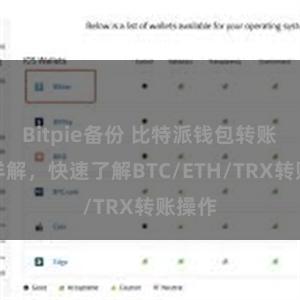 Bitpie备份 比特派钱包转账教程详解，快速了解BTC/ETH/TRX转账操作