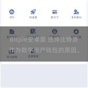 Bitpie安卓版 选择比特派作为数字资产钱包的原因。