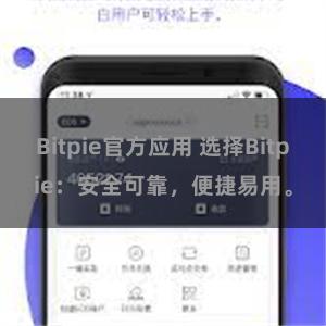 Bitpie官方应用 选择Bitpie：安全可靠，便捷易用。