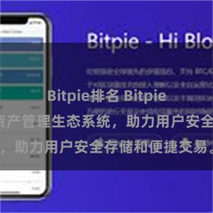 Bitpie排名 Bitpie钱包：打造数字资产管理生态系统，助力用户安全存储和便捷交易。