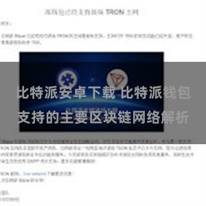 比特派安卓下载 比特派钱包支持的主要区块链网络解析