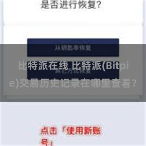 比特派在线 比特派(Bitpie)交易历史记录在哪里查看？