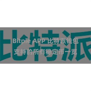 Bitpie APP 比特派钱包支持的所有稳定币一览