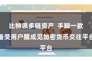 比特派多链资产  手脚一款备受用户醒成见加密货币交往平台