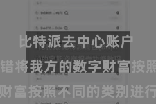 比特派去中心账户  用户不错将我方的数字财富按照不同的类别进行处置