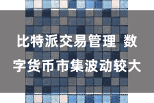 比特派交易管理  数字货币市集波动较大