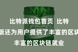 比特派钱包首页  比特派国外版还为用户提供了丰富的区块链就业